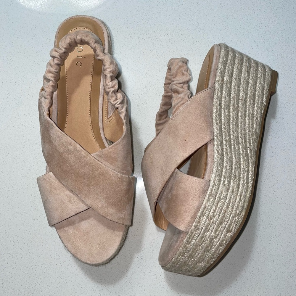 Joie Blush Suede Platform Heels Size 40